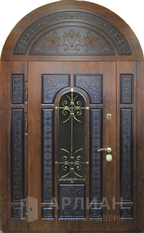 Фото « Арочная металлическая дверь с коваными элементами №1»